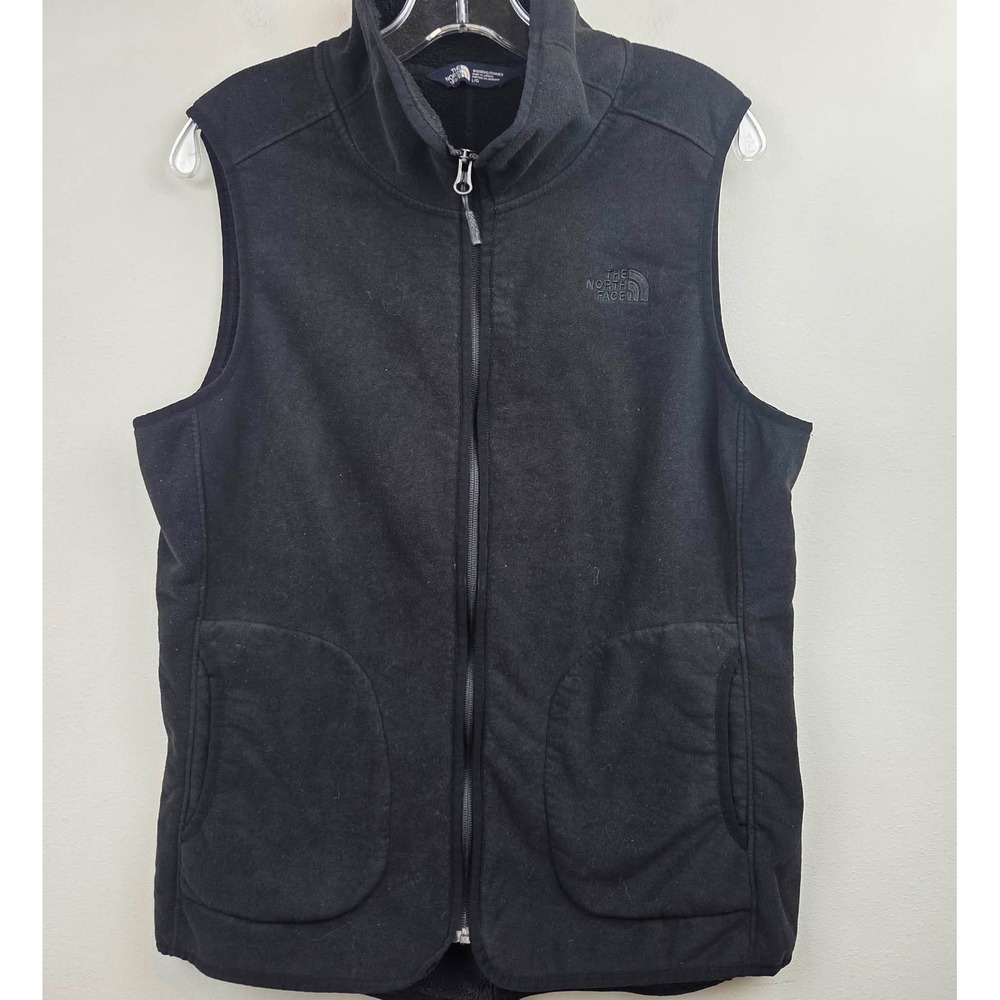 The North Face Womens Fleece Vest Black Full Zip Mock Neck Large